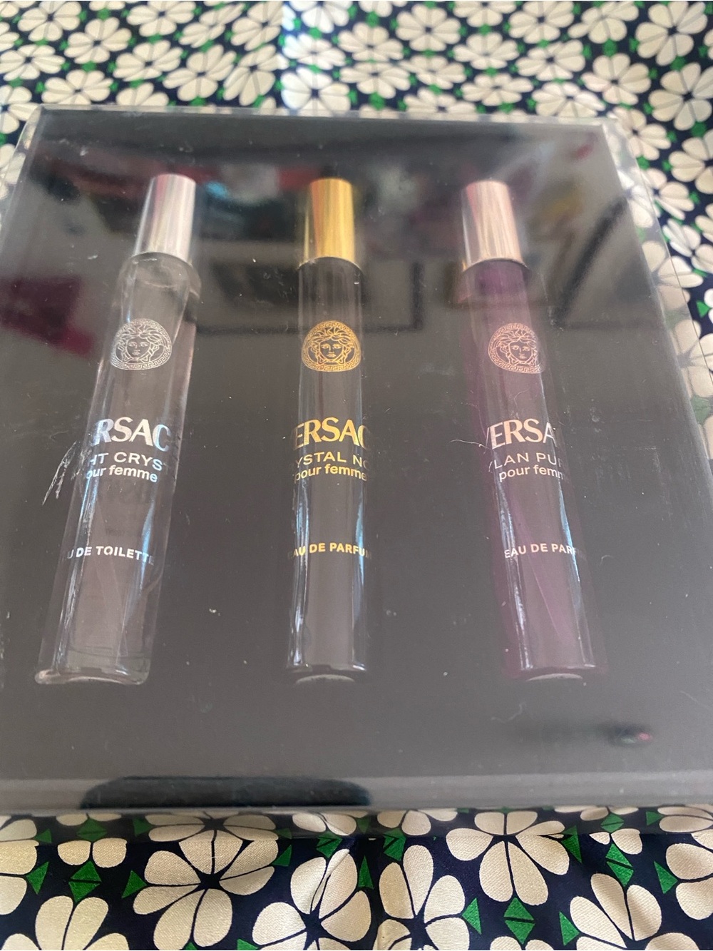 Versace Men's Fragrance Trio - Clear, Gold, Purple